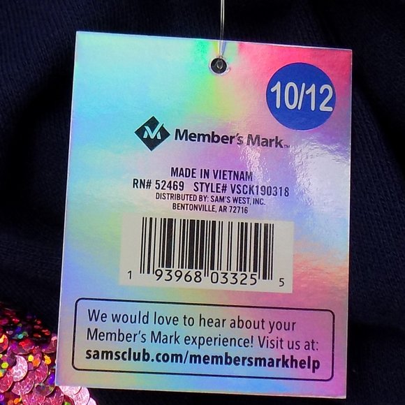 Member's Mark "Over The Rainbow" Flip Flop Embellished Pullover Size 10/12 NWT - Picture 6 of 9